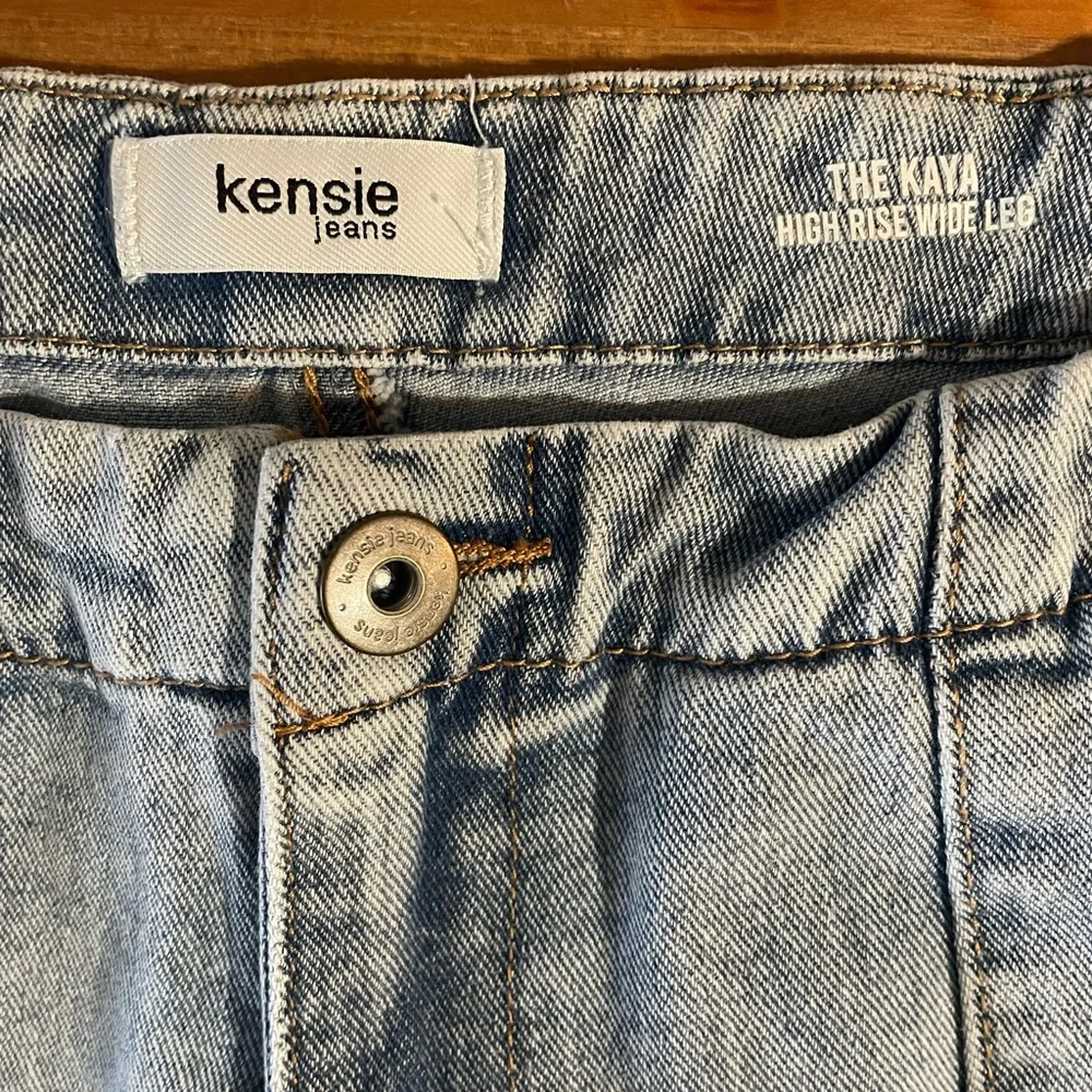 Kensie‎ Light Blue Wide-Leg Jeans with Front Seams Size 8
